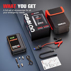 GOOLOO A2 8-in-1 Jump Starter with Air Compressor, Car Battery Booster (Up to 8L Gas/6L Diesel) 150 PSI Cordless Auto-Shutoff Tire Inflator, 12V Supersafe Lithium Jump Box with Jumper Cables