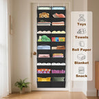 UVIAHOMI 20-30 Pairs Over the Door Shoe Organizer, Clear Pockets Hanging Shoe Storage for Closet, 10-Tier Door Shoes Rack, Ha