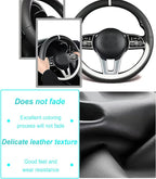 Custom fit for Mitsubishi Car Steering Wheel Cover, Nappa Leather Non-Slip Steering Wheel Cover, Designed for Mitsubishi Interior Accessories (White)