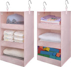 GRANNY SAYS 3 Shelf Hanging Closet Organizers and Storage, Collapsible Closet Storage Organizer with 2 Metal Hooks, Leak-Proo
