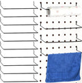 10 Pack Paper Towel Holder for Pegboard, Fits Any Standard Pegboard Extendable Heavy Duty Pegboards Hooks for Workshop, Garag