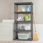 Sterilite 2-Pack 5 Shelf Unit, Heavy-Duty Shelving Storage Rack for Home and Garage, Gray - Multipurpose Plastic Organizer Sh