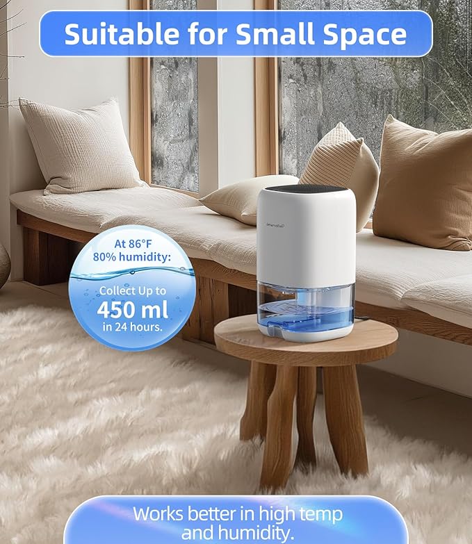 Dehumidifier, 35 OZ Small Dehumidifiers for Bedroom for Home, Quiet with Auto Shut Off, Dehumidifiers for Bedroom (280 sq.