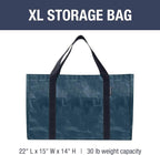 CleverMade Frakta Basket Reusable Grocery Tote - 76L - Pack of 2 - Ocean Blue - Collapsible Storage Shopping Organizer - Heav