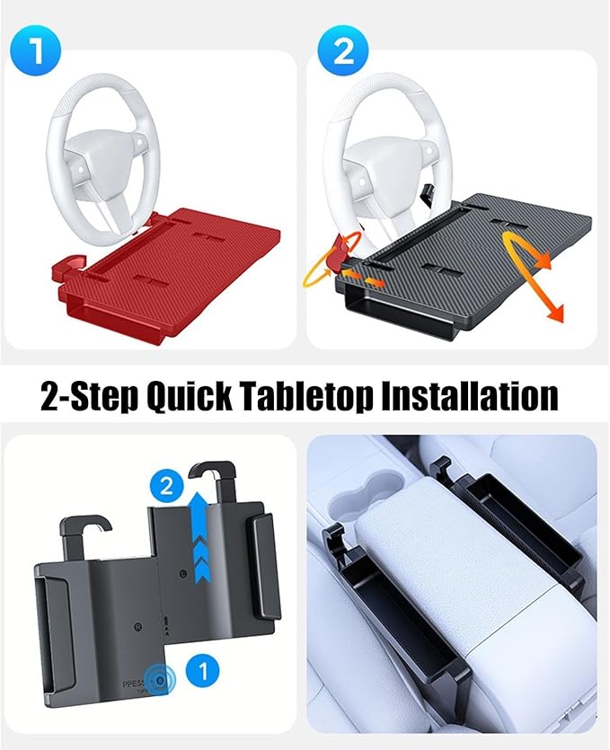 Steering Wheel Desk for Laptop - Convertible Anti-Slip Desk,Steering Wheel Tray for Food - for Snack Drinks Tablet Video Conference Meal Dining Eating Working Writing