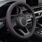 LABBYWAY Steering Wheel Cover, Universal Fit 15 Inch Microfiber Leather Car Wheel Protector, Anti-Slip, Black