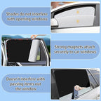 ZATOOTO Car Window Shades for Toyota 4Runner 2017-2024, 4 Pcs Magnetic Car Window Covers, 100% UV Protection Foldable Privacy Curtains Side Window Sun Shade for Baby Breastfeeding Sleeping Camping
