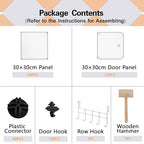 C&AHOME Cube Storage Organizer with Doors, 12-Cube Shelves, Closet Cabinet, DIY Plastic Modular Bookshelf Ideal for Bedroom, 