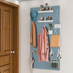 Wall-Mounted Pegboard Kit, 25.2" x 25.2" Organizer Panel – Large, Cost-Effective & Nail-Free Installation Blue