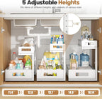 1 Pack 17IN Depth Under Sink Storage Organizer, Large 2-Tier Elegant Mesh Pull Out Shelf for Kitchen and Bathroom Cabinet Org