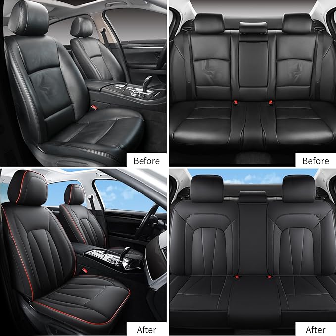Car Seat Covers Full Set,Waterproof and Breathable Luxury Leather Seat Covers,Non-Slip Driver Seat Cushion,Automotive Seat Pr