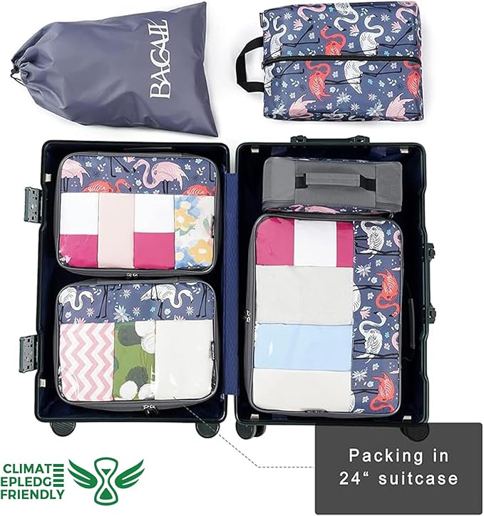 BAGAIL 8 Set/9 Set Packing Cubes Luggage Packing Organizer for Travel, Suitcase Packing Bags for Travel Accessories