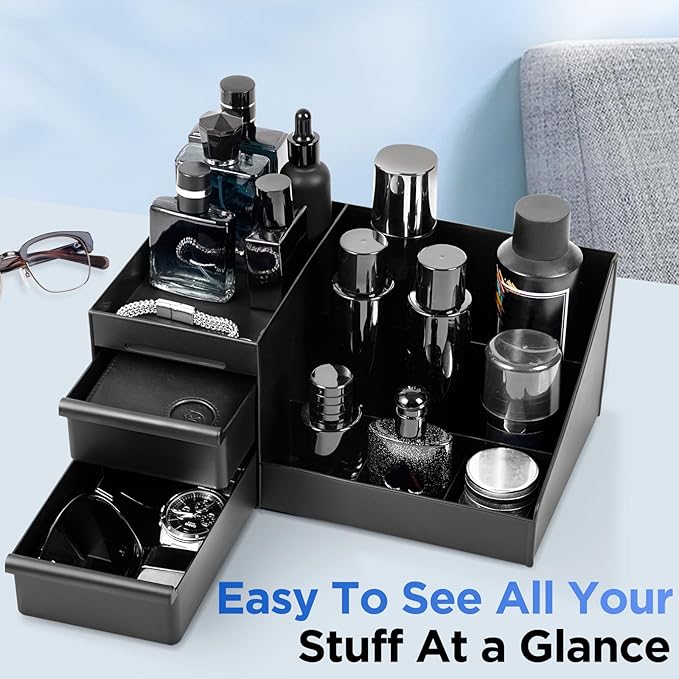 EXIN DECHEN Cologne Organizer for Men,Cologne Stand,Organizador de Perfumes,Estante Para Perfumes,Dresser Organizer Counterto