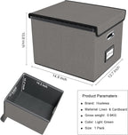 Huolewa File Organizer Box with Lid, Collapsible File Folder Organizer for Office Document Storage, Filing Box with Plastic S