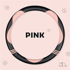 HighnessHwoo Car Steering Wheel Covers for Women Girl Padded Carbon Fiber PU Leather Cute Cartoon Auto Interior Accessories f
