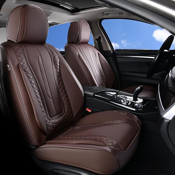 Coverado Car Seat Covers Full Set, Front Seat Cover and Back Seat Covers for Cars, Faux Leather Waterproof Seat Covers, Car S