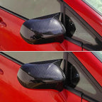 2Pcs Ox Horn Side Mirror Cover Exterior Decoration Rearview Mirror Guard Cover Trim for Honda Civic 2006-2011 Carbon Fiber Mirror Cap Cover Replacement