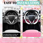 SuperKaKa Car Steering Wheel Cover 2024, Universal Auto PU Cute Breathable Slip-Proof Comfort Imitation Leather Protector Car