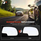 A-Premium 2-PC Driver and Passenger Side Non-Heated Mirror Glass with Backing Plate Compatible with Chevrolet Silverado 1500 Classic, Tahoe, Avalanche 2500 & GMC Sierra 3500, Yukon & Cadillac Escalade
