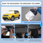 Sun Shade Sunshade for Jeep Renegade 2015-2024 Windshield Cover, 4-Layers Sun Shield 250T Silver Sun Visor Foldable Front Window Shade Blocks UV Rays Car Accessories