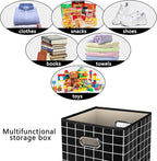 Yunkeeeper storage bins Cubes, Fabric Cube Organizer with Handle, Foldable Cube Bins for Cloth or Accessary Storage, 11x11x11