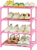 HITHIM 4-Tier Free Standing Shoe Racks for 6-8 Pairs Shoe Storage,Kids Shoe Racks for Small Place,Lightweight Stackable Shoe 