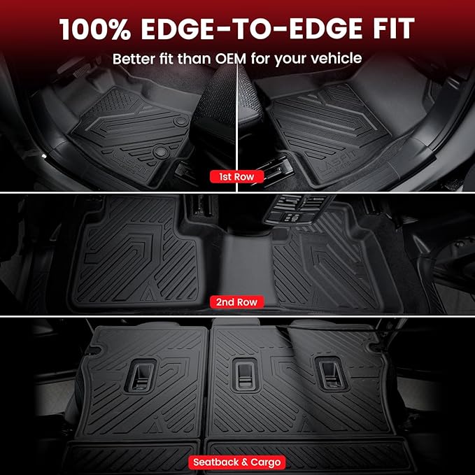 LASFIT Floor Mats & Seatback & Cargo Mats for Subaru Forester 2025-2026 (Not Fit Hybrid & 2025 Wilderness), All Weather TPE Custom Fit Floor Liners for Forester 2025-2026 Gas Backrest and Trunk Mat
