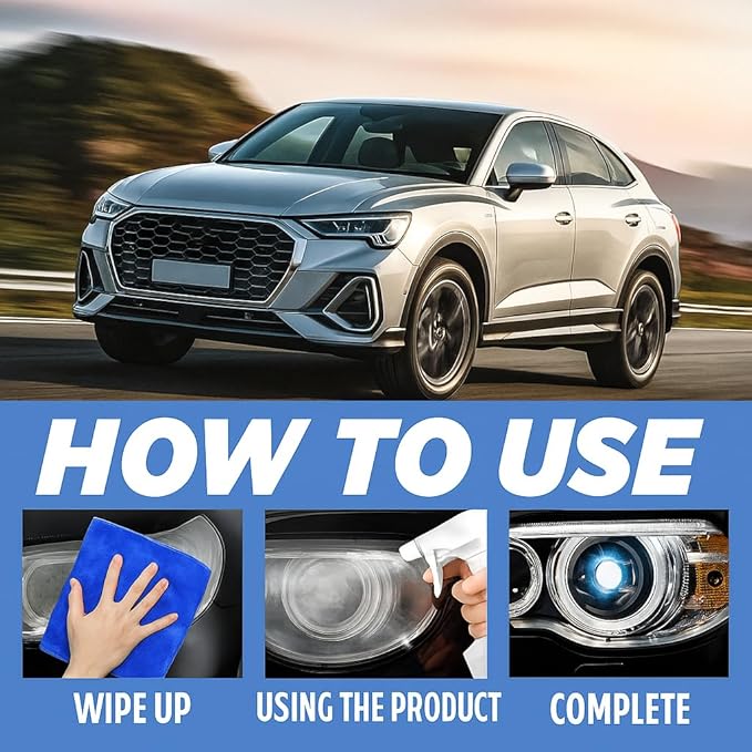 Ogas Headlight Restoration Polish, Car Headlight Restoration Kit for All Vehicles That Restores Clarity, Removes Yellowing & 
