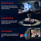 4K+2.5K+2.5K Dash Cam, STARVIS 2 Sensor, Dash Camera 3-Channel, Free 64GB Card, Dashcam with 5G WiFi GPS, G-Sensor,Loop Recor