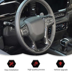 Carbon Fiber Steering Wheel Trim Cover Frame Decoration Interior Accessories Compatible with Chevrolet Silverado 2019-2023,for Chevrolet Tahoe 2021-2023,for Suburban SUV 2020-2023