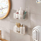 Diesisa 2pc Acrylic Wall Mount Organizer, Small Adhesive Clear Cabinet Door Organizer,Acrylic Shelves for Wall,No Drilling Ha