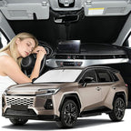 Windshield Sunshade for Toyota RAV4 2025 2026 Sun Shade Car Windshield Accessories Upgrade 4 Layers Blocks UV Rays Custom Fit RAV4 260T Car Window Shades Front Windshield Keep Cool Foldable
