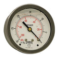 Winters 2-1/2" Dial Size, Liquid Filled Industrial Pressure Gauge, Brass Internals, 304 Stainless Steel Case, Dual Scale 30 inch Hg-0 Vac/kPa, 1.5% Acc, 1/4" NPT Back Mount, Vacuum Pressure Gauge