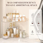 2-Tier Corner Bathroom Counter Organizer, Large Makeup Organizer For Vanity, Skincare Perfume Organizers For Women Or Men, Ex