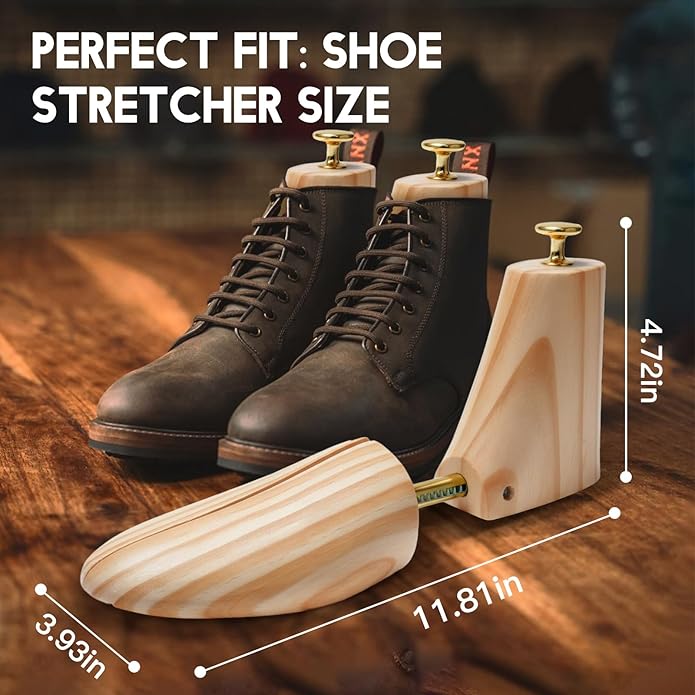 JJDPARTS Wooden Boot Tree, Shoe Tree for Boots, Shoe Stretcher & Shaper for for Men Women