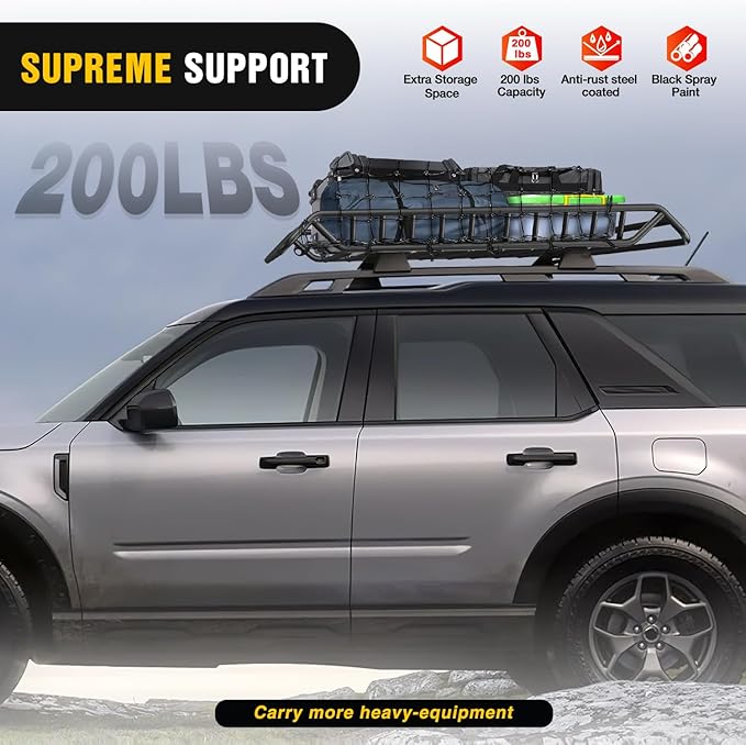 Nilight 51" X 36" X 5" Universal Roof Rack Cargo Basket Heavy-Duty 200LBS Capacity Rooftop Cargo Carrier Luggage Holder for SUV Truck Vehicle