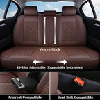 Coverado Leather Rear Seat Covers for Cars, Waterproof Back Seat Cover, Universal Automotive Seat Cushion Protector for Most 
