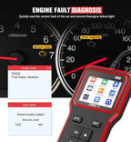 OBD2 Scanner with Upgrade Battery Tester - Diagnostic Tool for Cars that Check Engine Light & Emissions Readiness Read and