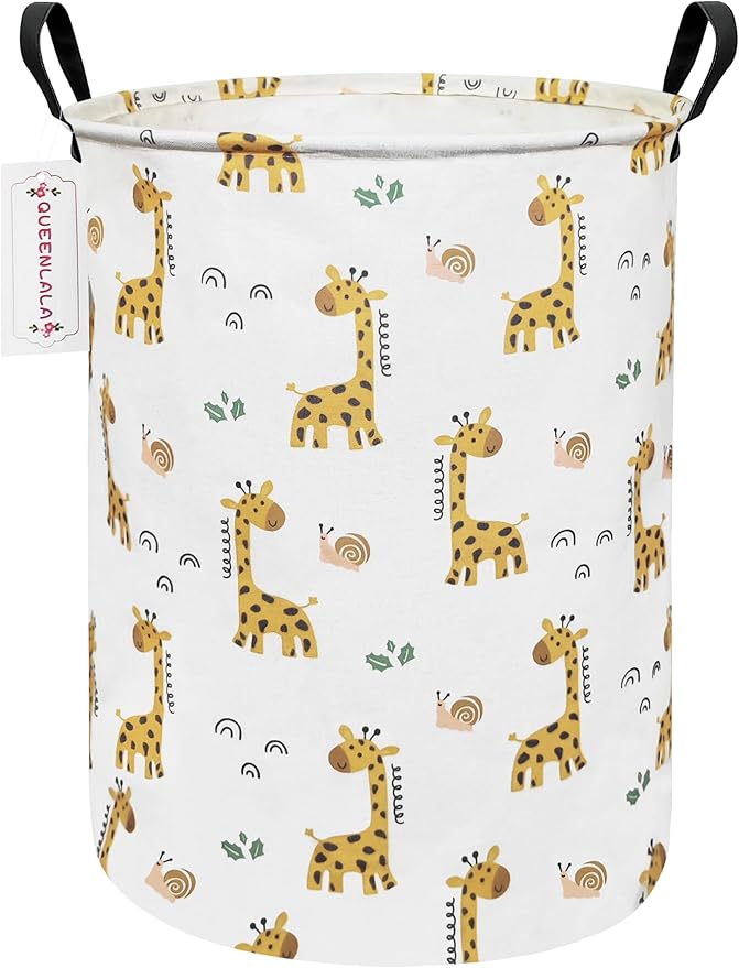 QUEENLALA Large Storage Basket,Laundry Hamper/Bathroom/Home Decor/Collapsible Round Storage Bin,Boys and Girls Hamper/Boxes/C