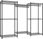 SONGMICS Heavy-Duty Clothes Rack, Garment Rack, Portable Closet, 86.4-Inch Wide Clothing Rack with Adjustable Mesh Shelves an