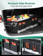 Oasser Trunk Organizer with Cooler Bag 95L, Bearing 110lb No Deformation, Collapsible with Multi Compartments, Removable