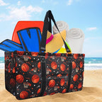 NGIL Extra Large Utility Tote Reusable Grocery Bag Oversized Collapsible for Groceries, Storage, Picnic, Beach (Basketball Pro-Black)