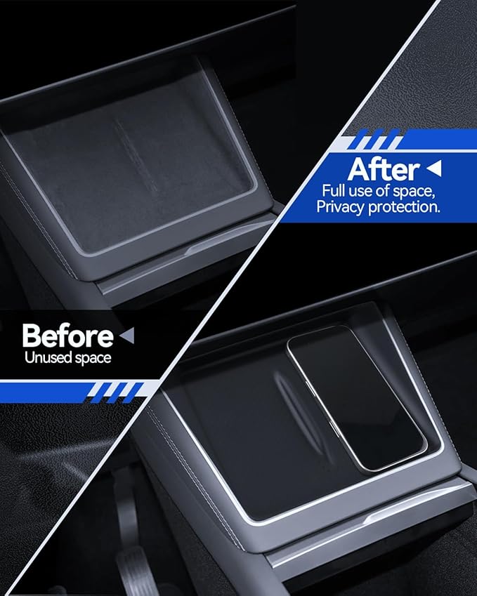 for Model 3 Center Console Organizer Armrest Tray Middle Storage Box Insert Container Durable ABS Plastic Accessories 2024 2025