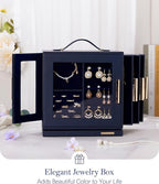 Homde Jewelry Box for Women Large: Rotating Organizer for Ring Earring Necklace Bracelet - 7 Drawers Storage for Dresser (Dar
