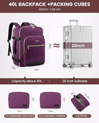 LOVEVOOK Travel Backpack for Women & Men 40L,Airline Approved Carry On Backpack Travel Essentials,TSA Carry on Luggage,Waterp