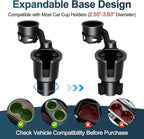 JPart Car Cup Holder Expander, Cup Holder Expander, Cupholder Expander with Adjustable Extension Base and 360° Rotation Desig
