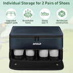 ANILD Golf Trunk Organizer, 2 Layer Golf Storage Case with Separate Ventilated Compartment for 2 Pair Shoes, for Balls, Tees,