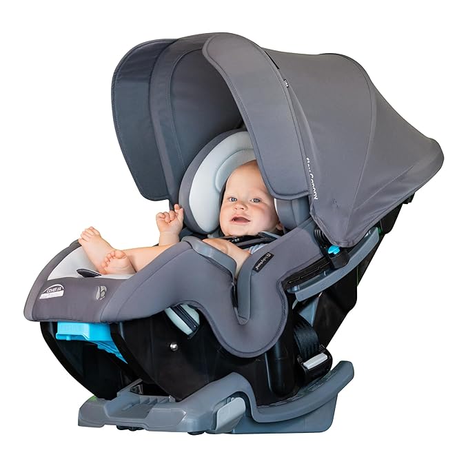 Baby Trend Cover Me™ 4-in-1 Convertible Car Seat, Scooter – Built-in Canopy, 4-Stage Growth System, Plush Comfort Padding, Mu