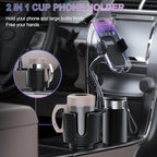 JINKEY Cup Holder Phone Mount, 360°Rotation Gooseneck Car Cup Holder Expander with Cell Phone Holder with Adjustable Base Pho