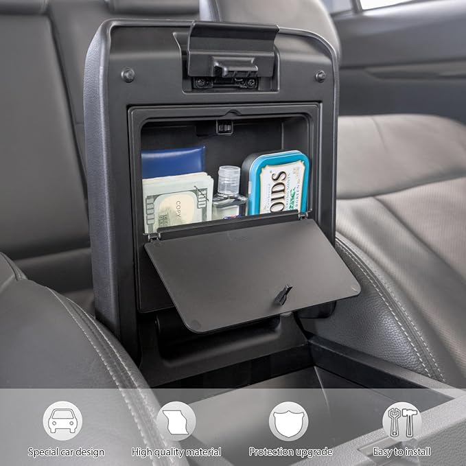 JDMCAR One-Touch Hidden Storage Box Compatible with Toyota 4Runner Accessories 2025 2026 Center Console Organizer